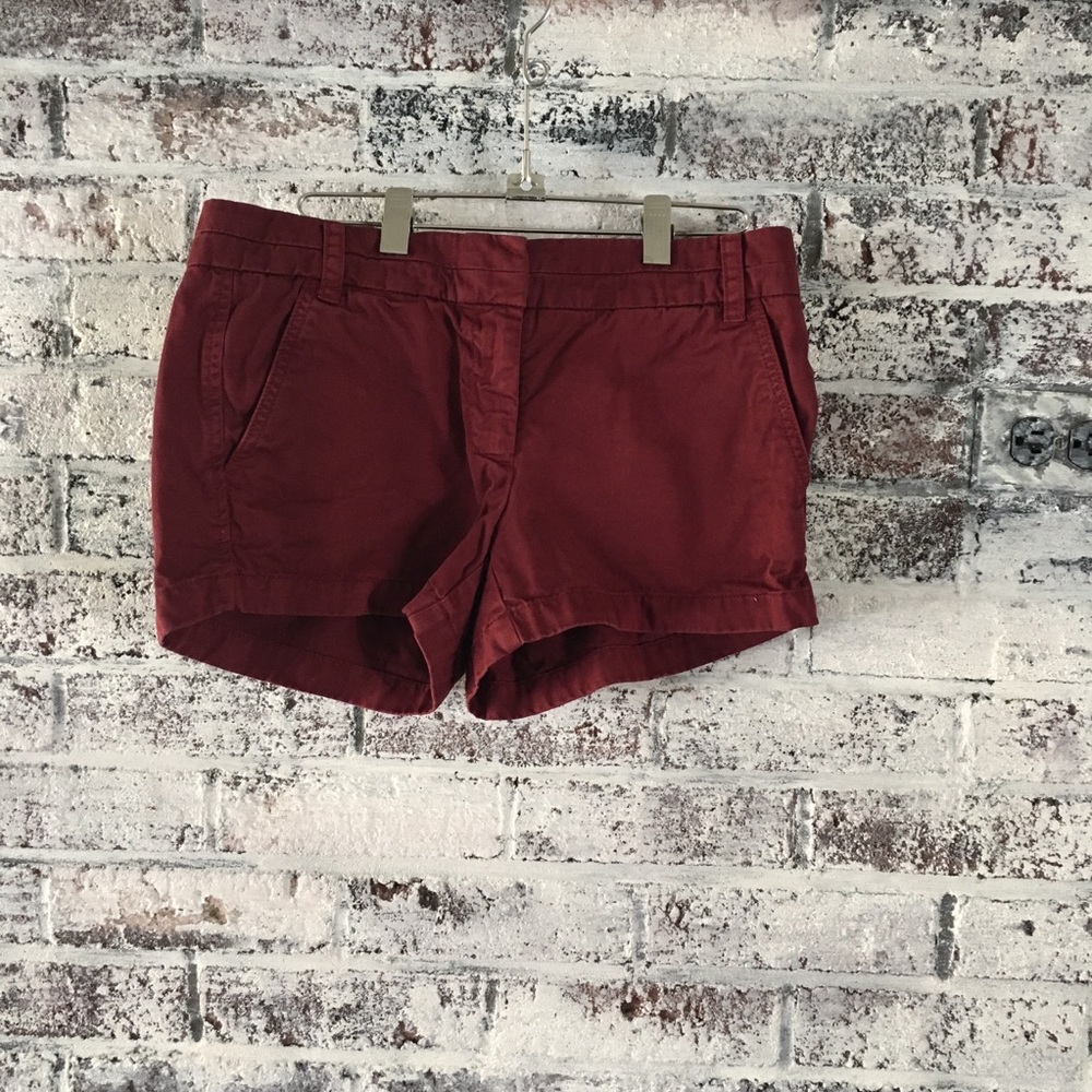 J crew 10” , maroon chino